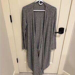 Gray Draped Convertible Cardigan Women's Sweater